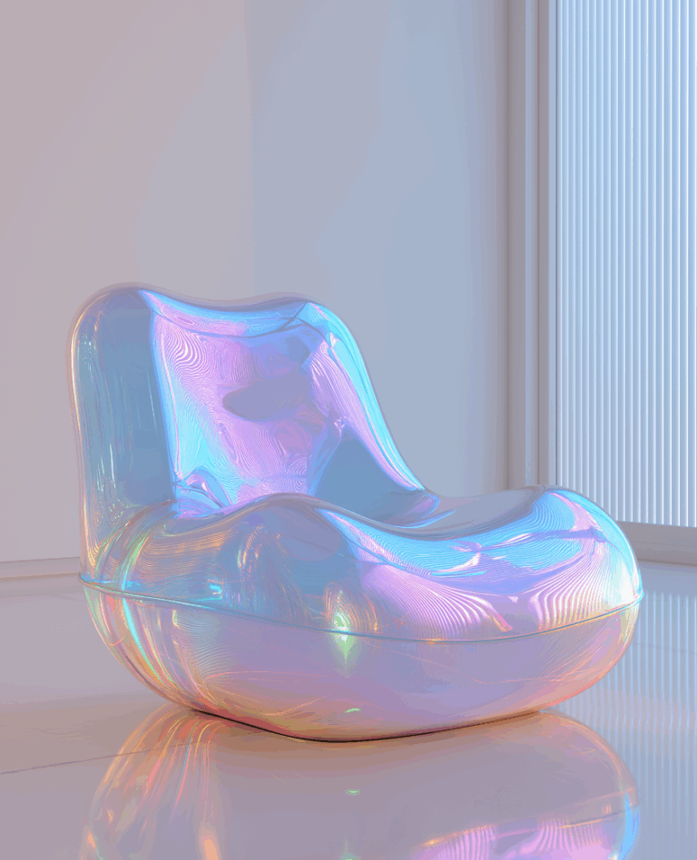 u2875142649_3D_four-legged_chair_silver_color_floating_pure_whi_8f6064c7-a1d1-4869-828f-d82e82256a5b 1